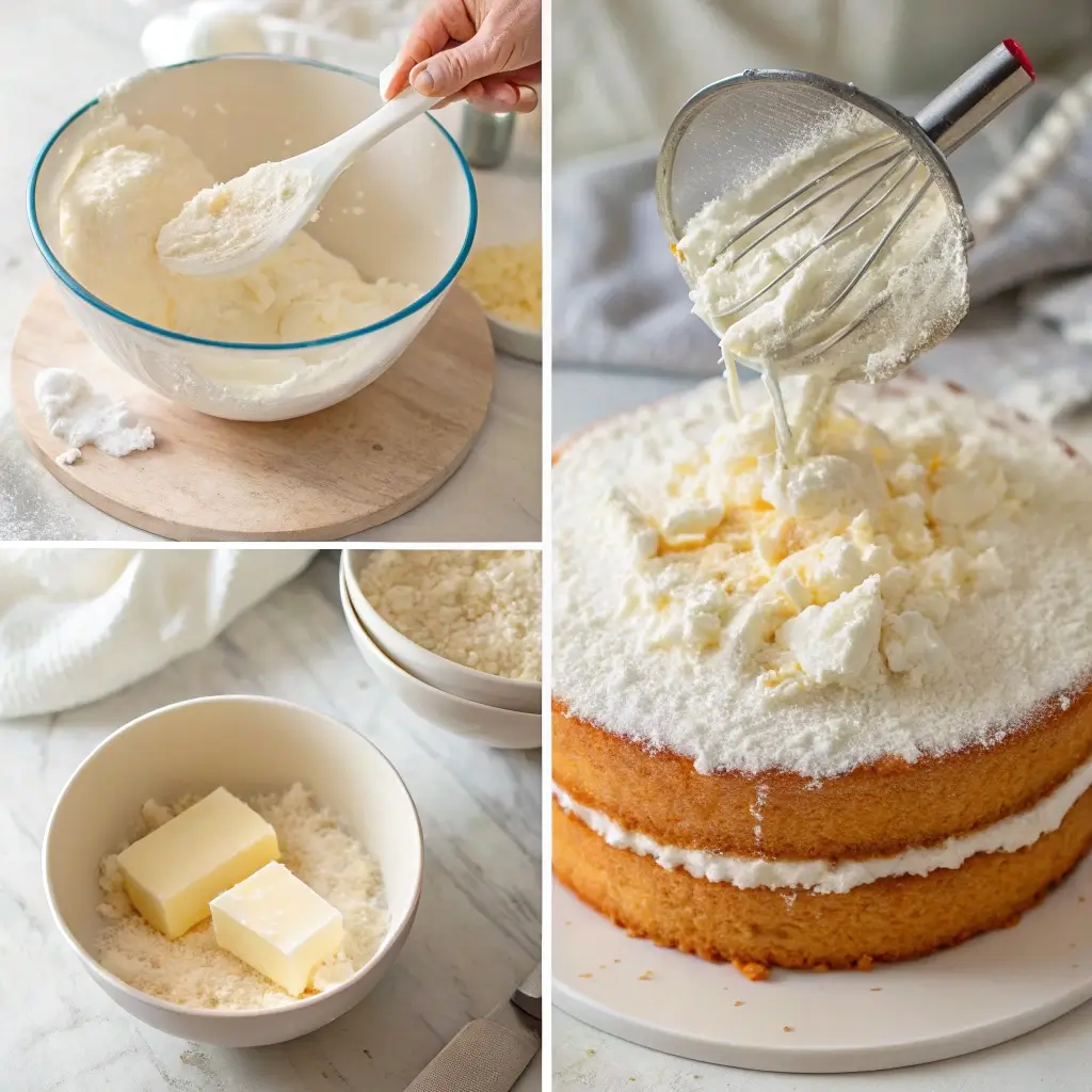 Step-by-step process of making Coconut Cloud Cake